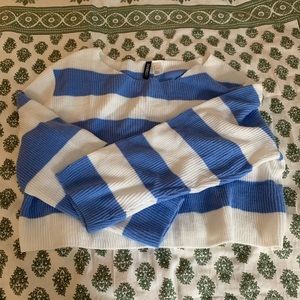 Striped blue and white sweater